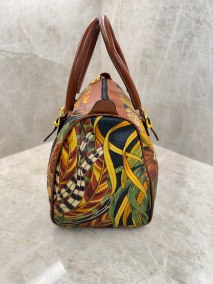 SALVATORE FERRAGAMO SERI TROPICAL PRINT BOSTON BAG