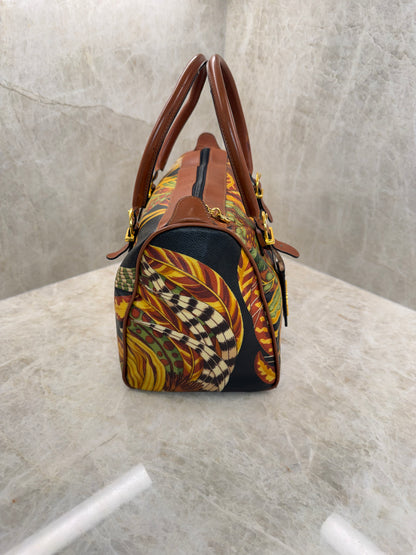 SALVATORE FERRAGAMO SERI TROPICAL PRINT BOSTON BAG
