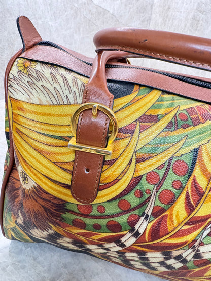 SALVATORE FERRAGAMO SERI TROPICAL PRINT BOSTON BAG