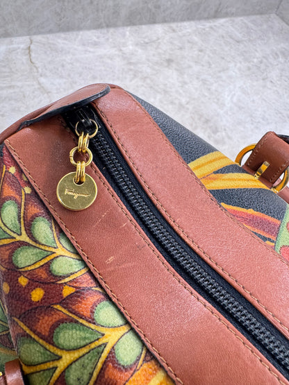 SALVATORE FERRAGAMO SERI TROPICAL PRINT BOSTON BAG