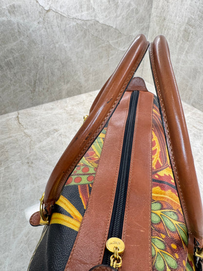 SALVATORE FERRAGAMO SERI TROPICAL PRINT BOSTON BAG