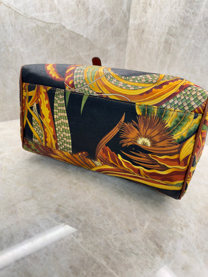 SALVATORE FERRAGAMO SERI TROPICAL PRINT BOSTON BAG