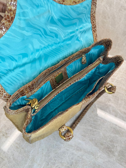 JUSTCAVALLI  PONY HAIR SATCHEL BAG