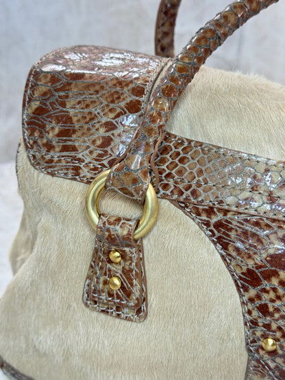 JUSTCAVALLI  PONY HAIR SATCHEL BAG